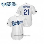 Maglia Baseball Uomo Los Angeles Dodgers Walker Buehler 2019 Postseason Cool Base Bianco