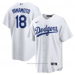 Maglia Baseball Uomo Los Angeles Dodgers Yoshinobu Yamamoto Home Replica Bianco