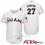 Maglia Baseball Uomo Miami Marlins Giancarlo Stanton Bianco 2017 All Star Flex Base
