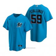 Maglia Baseball Uomo Miami Marlins Jacob Stallings Replica Alternato Blu