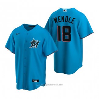 Maglia Baseball Uomo Miami Marlins Joey Wendle Replica Alternato Blu