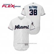 Maglia Baseball Uomo Miami Marlins Jorge Alfaro 150 Anniversario 2019 Flex Base Bianco