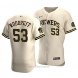 Maglia Baseball Uomo Milwaukee Brewers Brandon Woodruff Autentico Alternato Crema