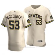 Maglia Baseball Uomo Milwaukee Brewers Brandon Woodruff Autentico Alternato Crema