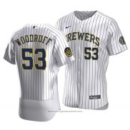 Maglia Baseball Uomo Milwaukee Brewers Brandon Woodruff Autentico Primera Bianco