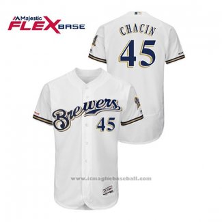 Maglia Baseball Uomo Milwaukee Brewers Jhoulys Chacin Autentico Flex Base Bianco