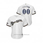 Maglia Baseball Uomo Milwaukee Brewers Personalizzate 2019 Postseason Cool Base Bianco