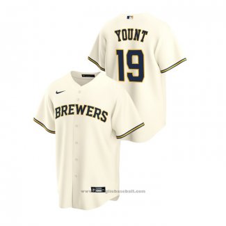 Maglia Baseball Uomo Milwaukee Brewers Robin Yount Replica Home Crema