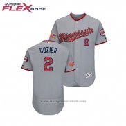 Maglia Baseball Uomo Minnesota Twins Brian Dozier 2018 Stars & Stripes Flex Base Grigio