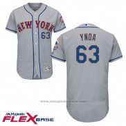 Maglia Baseball Uomo New York Mets 63 Gabriel Ynoa Grigio Flex Base