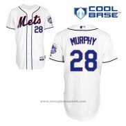 Maglia Baseball Uomo New York Mets Daniel Murphy 28 Bianco Alternato Cool Base