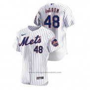 Maglia Baseball Uomo New York Mets Jacob Degrom Autentico Bianco