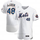 Maglia Baseball Uomo New York Mets Jacob Degrom Primera Autentico Bianco