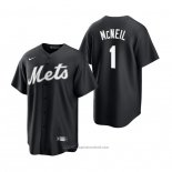 Maglia Baseball Uomo New York Mets Jeff Mcneil Replica Nero Bianco