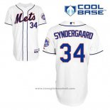 Maglia Baseball Uomo New York Mets Noah Syndergaard 34 Bianco Alternato Cool Base