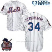 Maglia Baseball Uomo New York Mets Noah Syndergaard 34 Bianco Home Cool Base