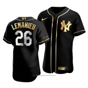 Maglia Baseball Uomo New York Yankees Dj Lemahieu Golden Edition Autentico Nero