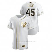 Maglia Baseball Uomo New York Yankees Gerrit Cole Golden Edition Autentico Bianco