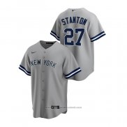 Maglia Baseball Uomo New York Yankees Giancarlo Stanton Replica Road Grigio