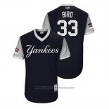 Maglia Baseball Uomo New York Yankees Greg Bird 2018 LLWS Players Weekend Bird Blu