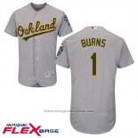 Maglia Baseball Uomo Oakland Athletics Billy Burns Grigio Autentico Collection Flex Base Custom