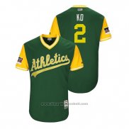 Maglia Baseball Uomo Oakland Athletics Khris Davis 2018 LLWS Players Weekend Kd Verde