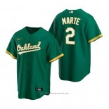 Maglia Baseball Uomo Oakland Athletics Starling Marte Replica Alternato Verde