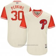 Maglia Baseball Uomo Philadelphia Phillies 2017 Little League World Series Cameron Perkins Tan