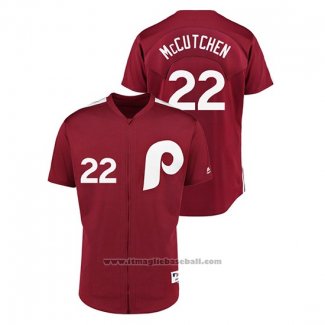 Maglia Baseball Uomo Philadelphia Phillies Andrew Mccutchen 1979 Saturday Night Special Autentico Rosso