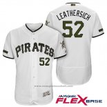 Maglia Baseball Uomo Pittsburgh Pirates Jack Leathersich Bianco 2018 Home Alternato Flex Base