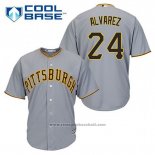 Maglia Baseball Uomo Pittsburgh Pirates Pedro Alvarez 24 Grigio Cool Base