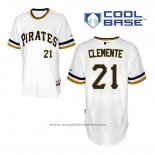 Maglia Baseball Uomo Pittsburgh Pirates Roberto Clemente 21 Bianco Cool Base