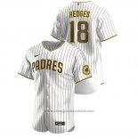 Maglia Baseball Uomo San Diego Padres Austin Hedges Autentico Bianco Marrone