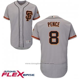 Maglia Baseball Uomo San Francisco Giants 8 Hunter Pence Grigio Flex Base