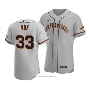 Maglia Baseball Uomo San Francisco Giants Darin Ruf Autentico Road Grigio