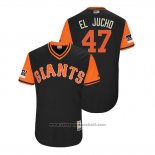 Maglia Baseball Uomo San Francisco Giants Johnny Cueto 2018 LLWS Players Weekend El Jucho Nero