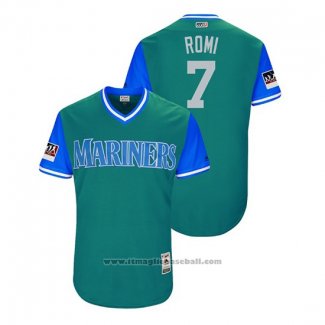 Maglia Baseball Uomo Seattle Mariners Andrew Romine 2018 LLWS Players Weekend Romi Verde