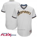 Maglia Baseball Uomo Seattle Mariners Bianco 1977 Turn Back The Cloc Flex Base