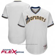 Maglia Baseball Uomo Seattle Mariners Bianco 1977 Turn Back The Cloc Flex Base