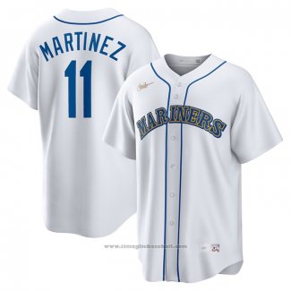 Maglia Baseball Uomo Seattle Mariners Edgar Martinez Primera Cooperstown Collection Replica Bianco