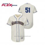 Maglia Baseball Uomo Seattle Mariners Ichiro Suzuki 150 Anniversario Autentico Flex Base Crema