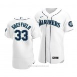 Maglia Baseball Uomo Seattle Mariners Justus Sheffield Autentico Primera Bianco