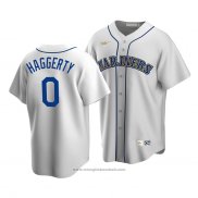 Maglia Baseball Uomo Seattle Mariners Sam Haggerty Cooperstown Collection Primera Bianco