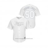 Maglia Baseball Uomo Tampa Bay Rays Charlie Morton 2019 Players Weekend Replica Bianco