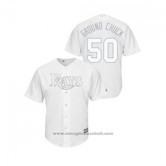 Maglia Baseball Uomo Tampa Bay Rays Charlie Morton 2019 Players Weekend Replica Bianco