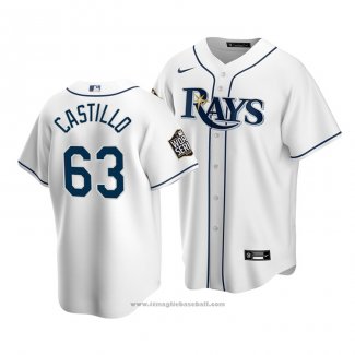 Maglia Baseball Uomo Tampa Bay Rays Diego Castillo Replica Primera 2020 Bianco