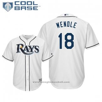 Maglia Baseball Uomo Tampa Bay Rays Joey Wendle Cool Base Home Bianco