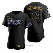 Maglia Baseball Uomo Tampa Bay Rays Kevin Kiermaier Nero 2021 Salute To Service