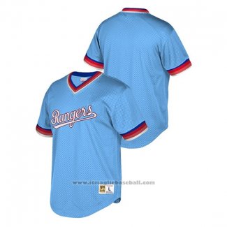 Maglia Baseball Uomo Texas Rangers Cooperstown Collection Mesh Wordmark V-Neck Blu