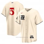 Maglia Baseball Uomo Texas Rangers Corey Seager 2023 City Connect Replica Crema